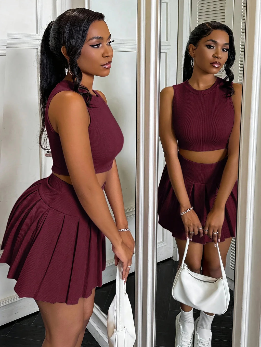 Conjunto Mini Saia Plissada