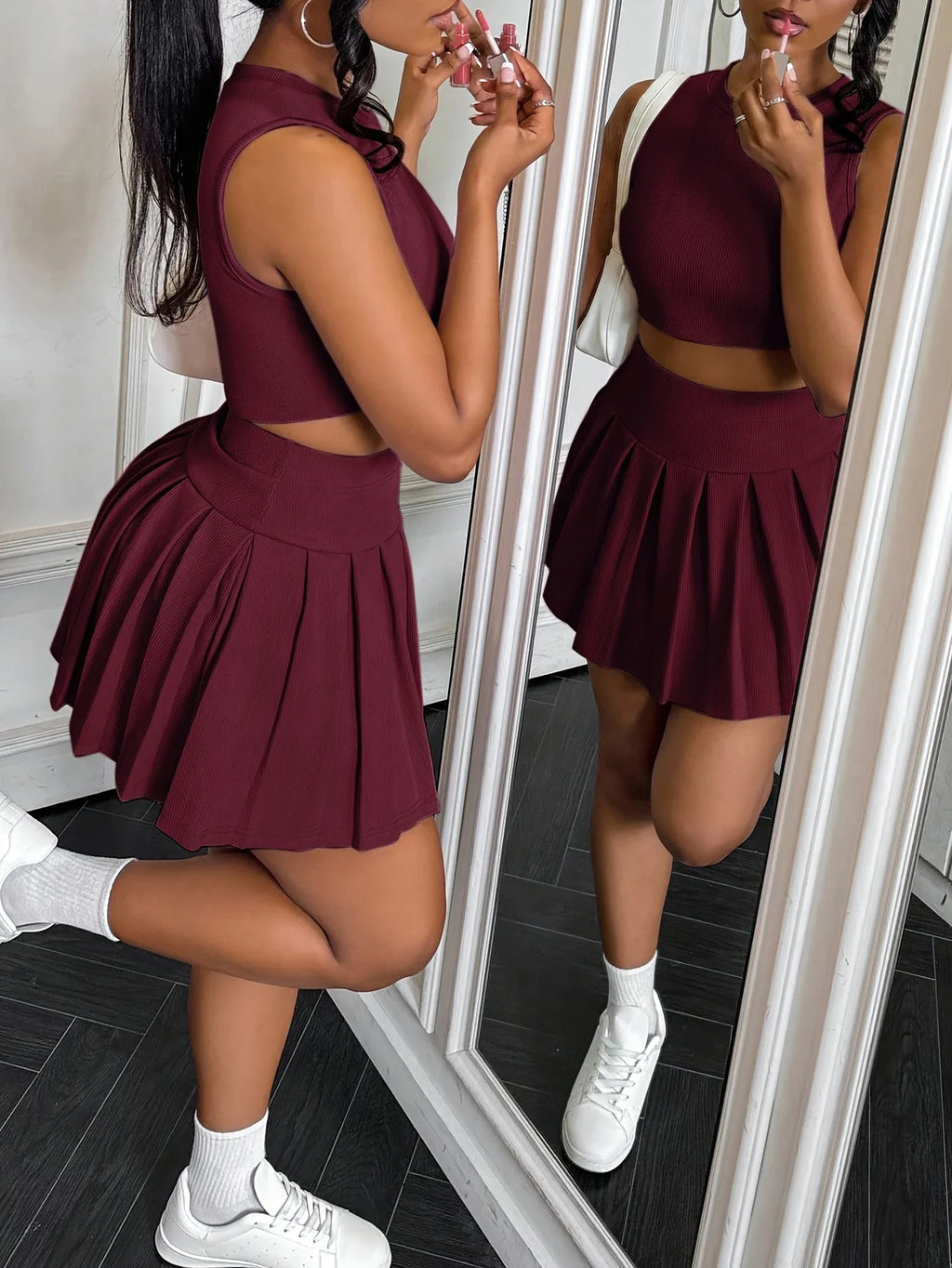 Conjunto Mini Saia Plissada